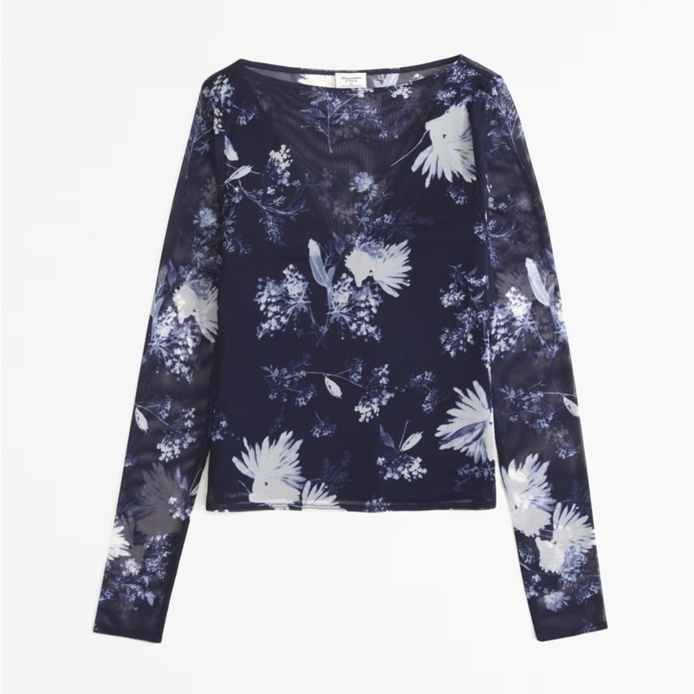 NWT Abercrombie Long Sleeve Mesh Slash Top